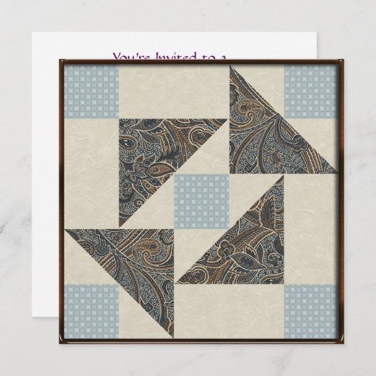 Grootmoeders Puzzle Blues and Grays Kaart (Voorkant / Achterkant)