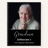 Grootmoeders recepten zwart wit foto notitieboek (Voorkant)