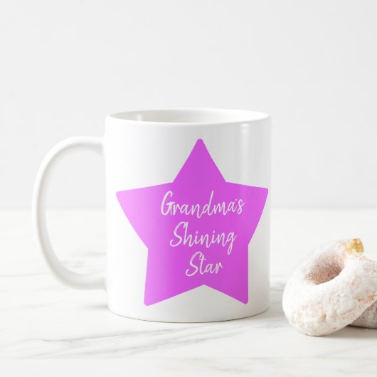 Grootmoeders Shining Star Pink Newborn Baby Foto Koffiemok (Met donut)