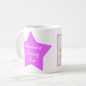 Grootmoeders Shining Star Pink Newborn Baby Foto Koffiemok (Voorkant links)