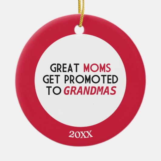 Grootmoeders worden gepromoot naar oma's keramisch ornament (Voorkant)