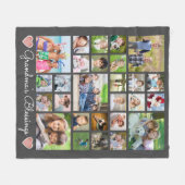 Grootmoeders zegeningen 27 Foto Collage Aangepaste Fleece Deken (Voorkant (Horizontaal))