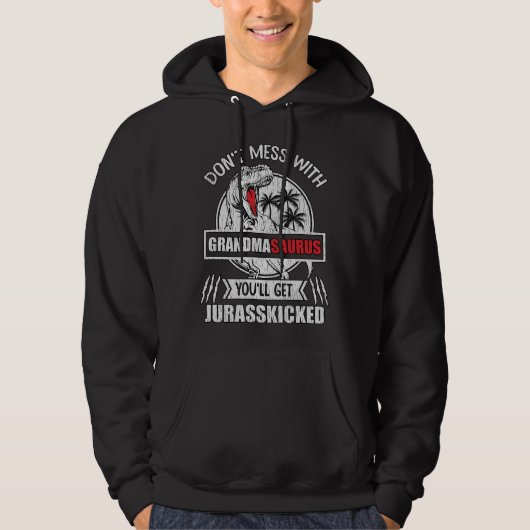 Grootmoedersaurus Dinosaur Oma Oma Cadeau Hoodie (Voorkant)