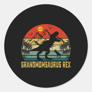 grootmomsaurus leuk familie kerst moeder ronde sticker
