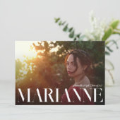 Grootnaam foto-Afstuderen Aankondiging (Staand voorkant)