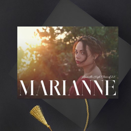 Grootnaam foto-Afstuderen Aankondiging