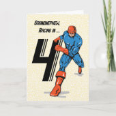 Grootneef 4th Birthday Superheld Kaart (Voorkant)