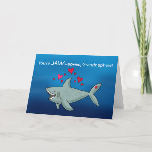 Grootneef Valentijnsdag haai met hart Kaart