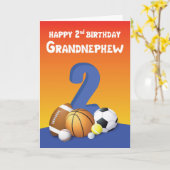 Grootneefje 2e verjaardag Sportbroeken Kaart (Gele Bloem)