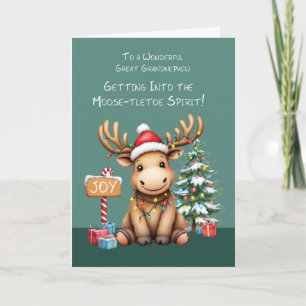 Grootneefje Schattig Funny Moose Kerst Kaart