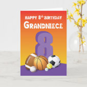 Grootnicht 8e verjaardag van de zondendag kaart (Gele Bloem)