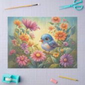 Grootogige Baby Vogel in de Tuin Tissuepapier (Craft)