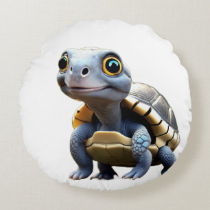 Grootogige Babyschildpad Rond Kussen