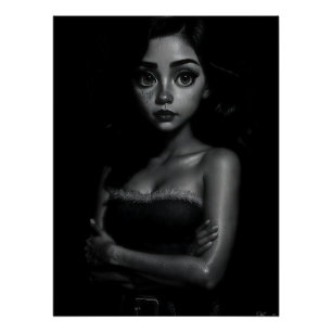 Grootogige jonge vrouw perfect poster