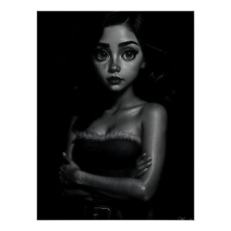 Grootogige jonge vrouw perfect poster