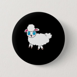 Grootogige Schaap  Ronde Button 5,7 Cm
