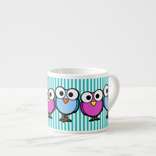 Grootogige Vogeltjes Espresso Kop (Voorkant rechts)