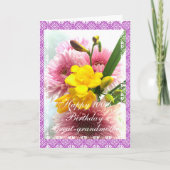 Grootoma's 100ste verjaardag bloemenboeket kaart (Voorkant)