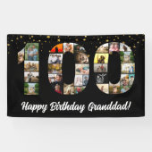 grootouder 100e verjaardag Foto Collage honderdste Spandoek (Horizontaal)