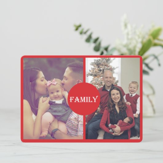 Grootouder 2 Familie Vakantie Fotokaart Feestdagenkaart (Staand voorkant)