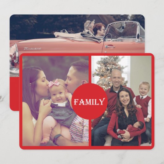 Grootouder 2 Familie Vakantie Fotokaart Feestdagenkaart (Voorkant / Achterkant)