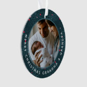 Grootouder Aangepaste 2-foto Vakantie Kerstmis Ornament (voorkant)
