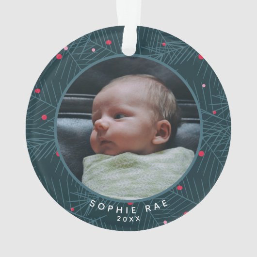 Grootouder Aangepaste 2-foto Vakantie Kerstmis Ornament (achterkant)