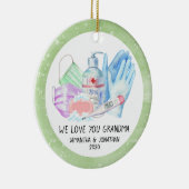 Grootouder Aangepaste namen 2020 Covid Chritsmas Keramisch Ornament (Rechts)