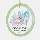 Grootouder Aangepaste namen 2020 Covid Chritsmas Keramisch Ornament (Links)
