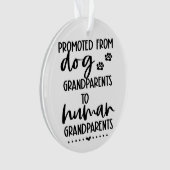 Grootouder aankondiging gepersonaliseerde kerst ornament (voorkant)