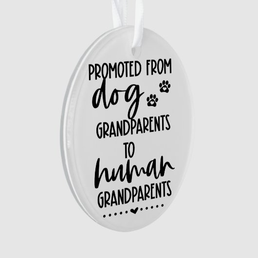 Grootouder aankondiging gepersonaliseerde kerst ornament (voorkant)