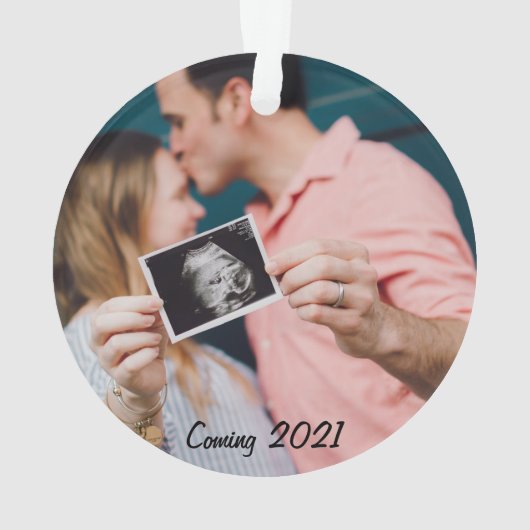 Grootouder aankondiging gepersonaliseerde kerst ornament (achterkant)