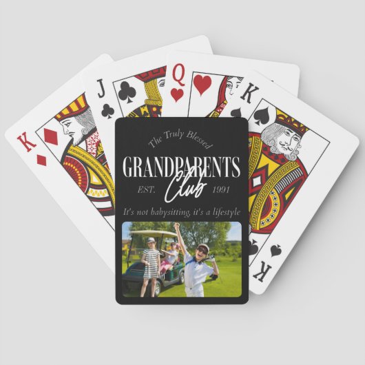 Grootouder Club Het is een grappige levensstijl Pokerkaarten (Achterkant)