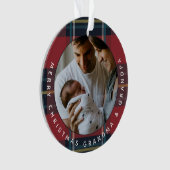 Grootouder Custom 2-foto Plaid Vakantie Kerstmis Ornament (voorkant)