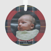 Grootouder Custom 2-foto Plaid Vakantie Kerstmis Ornament (achterkant)