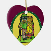 Grootouder Doxies Keramisch Ornament (Rechts)