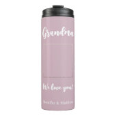 Grootouder Eenvoudig 1 Fotoroze Thermosbeker (Voorkant)