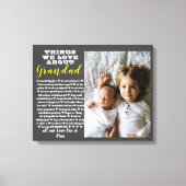 Grootouder foto cadeau alle redenen die je liefheb canvas afdruk (Voorkant)