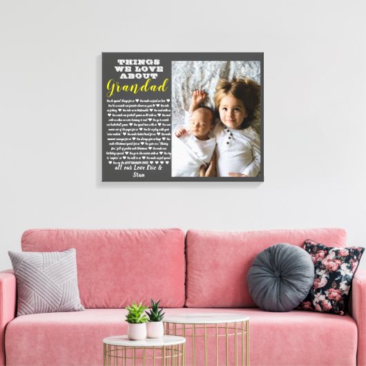 Grootouder foto cadeau alle redenen die je liefheb canvas afdruk (Insitu (Woonkamer))