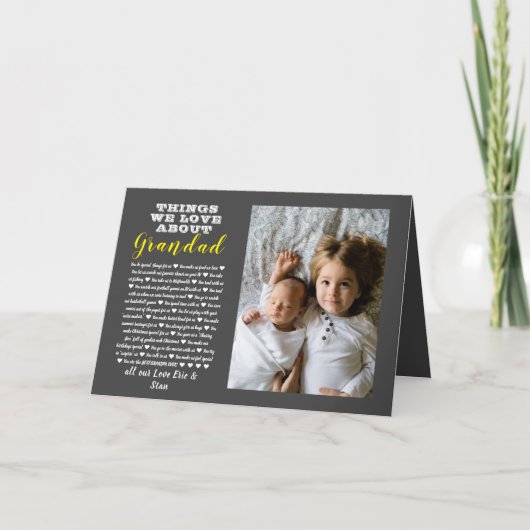 Grootouder foto cadeau alle redenen die je liefheb kaart (Voorkant)