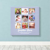 GROOTOUDER FOTO COLLAGE CADOS - Stofblauw Canvas Afdruk (Insitu (Houten vloer))