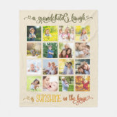 Grootouder gedicht in kalligrafie en 16 foto's fleece deken (Voorkant)