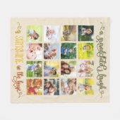 Grootouder gedicht in kalligrafie en 16 foto's fleece deken (Voorkant (Horizontaal))