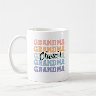 Grootouder Gift Gepersonaliseerde Mok Retro Pastel