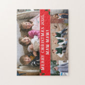 Grootouder kerstfoto legpuzzel (Verticaal)