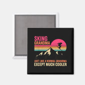 Grootouder Skiën Oma Precies Als Een Gewone Oma Magneet (Voorkant / Achterkant)