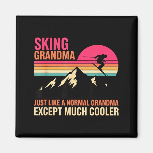 Grootouder Skiën Oma Precies Als Een Gewone Oma Magneet (Voorkant)