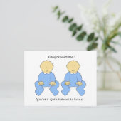 Grootouder voor Twin Boys Gefeliciteerd Briefkaart (Staand voorkant)