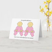 Grootouder voor Twin Girls Gefeliciteerd Kaart (Gele Bloem)