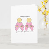 Grootouder voor Twin Girls Gefeliciteerd Kaart (Gele Bloem)